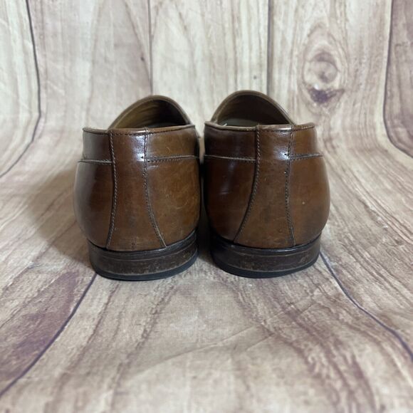 Vintage Mens Bostonian Shoes Loafers Tassel Florentine Dress Brown 9 1/2 M ITALY - Picture 6 of 11